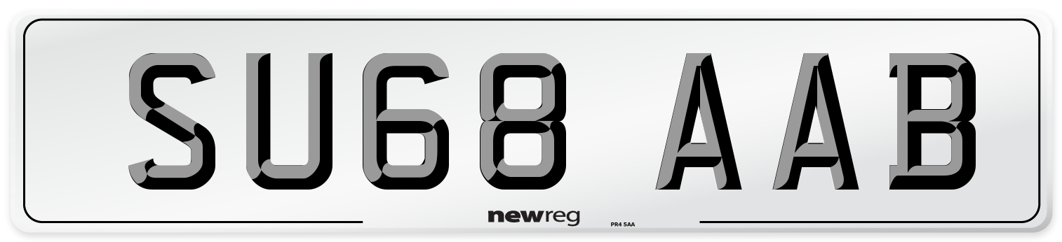SU68 AAB Number Plate from New Reg
